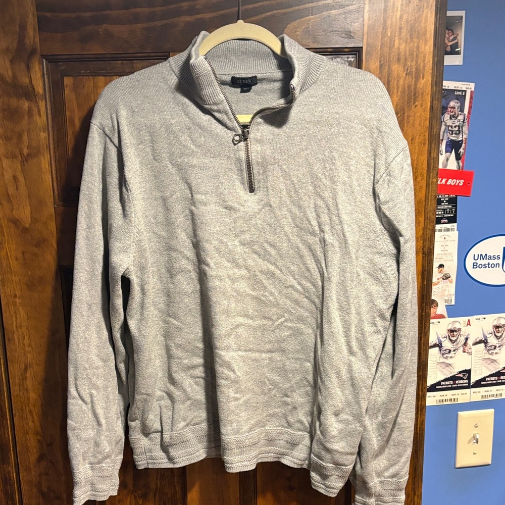 J. Crew Light Gray Organic Cotton Sweater
